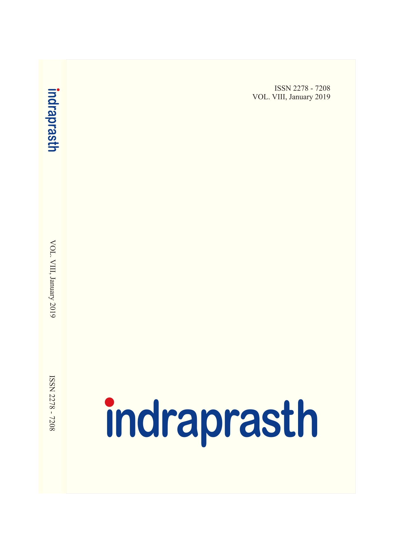 					View Vol. 8 No. 1 (2019): Indraprasth
				
